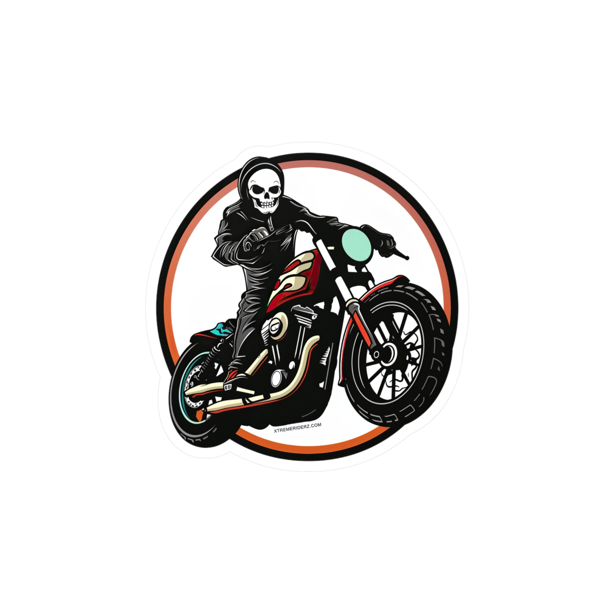 Skeleton on Motorcycle- Xtreme Riderz- Vinyl Decals